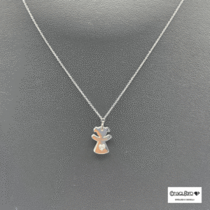 Girocollo oro bianco e diamanti