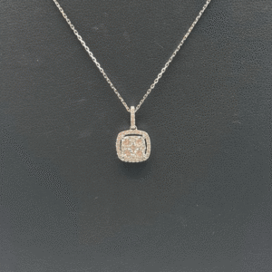 Girocollo in oro bianco con pavè di diamanti
