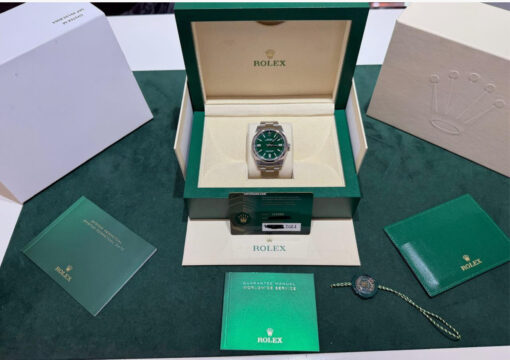 Rolex Oyster Perpetual 41 Certified Verde green del 2021 full set top condition con documenti e scatola - Image 2