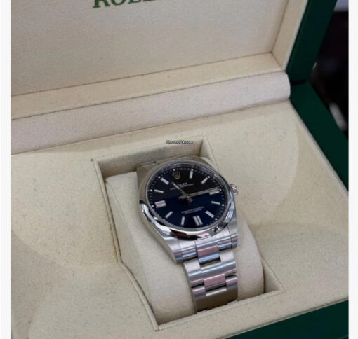 Rolex Oyster Perpetual 41 Certified blu del 2021 full set top condition con documenti e scatola Rolex - Image 4