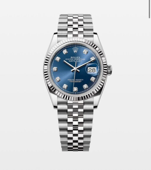 Rolex Datejust 36 quadrante blu in diamanti NUOVO 2024 jubilee full set con documenti e scatola