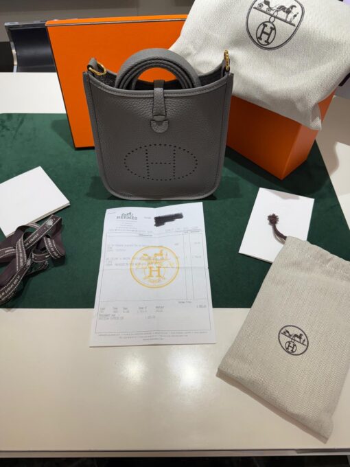 Hermès mini evelyn gris nuova 2024