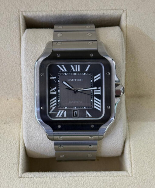 Cartier Santos Certified large grey del 2024 doppio cinturino full set excellent condition con documenti