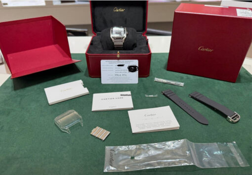 Cartier Santos Certified large grey del 2024 doppio cinturino full set excellent condition con documenti - Image 2