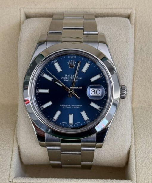 Rolex Datejust II Certified Blu index del 2013 top condition con scatola Rolex