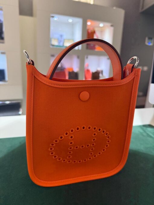 Hermès mini evelyn in tessuto arancio  2025 - Image 5