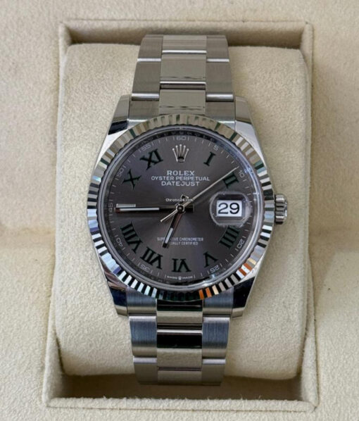 Rolex Datejust 36 Wimbledon del 2021 Oyster full set top condition con documenti scatola Rolex