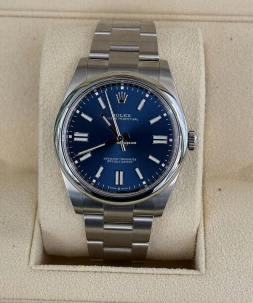 Rolex Oyster Perpetual 41 BLU del 2021 full set top condition con documenti e scatola Rolex