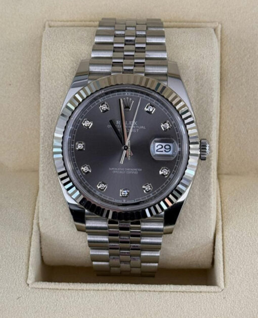 Rolex Datejust 41 del 2023 quadrante in diamanti grigio grey jubilee full set top condition