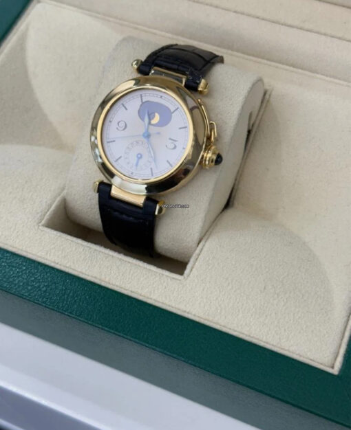 Cartier Pasha 38mm oro giallo 18kt fasi lunari moonphase top condition con scatola Cartier - Image 5