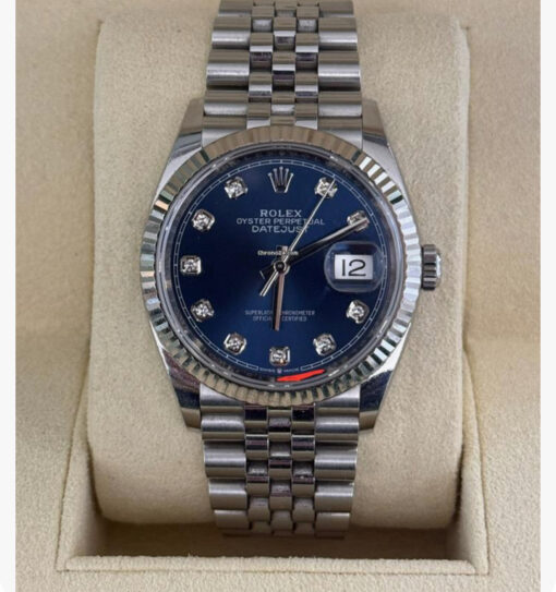 Rolex Datejust 36 quadrante in diamanti blu jubilee del 2019 full set excellent condition