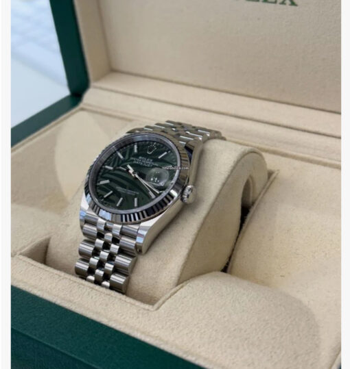 Rolex Datejust 36 green Palm motif dial del 2022 full set excellent condition con documenti - Image 3