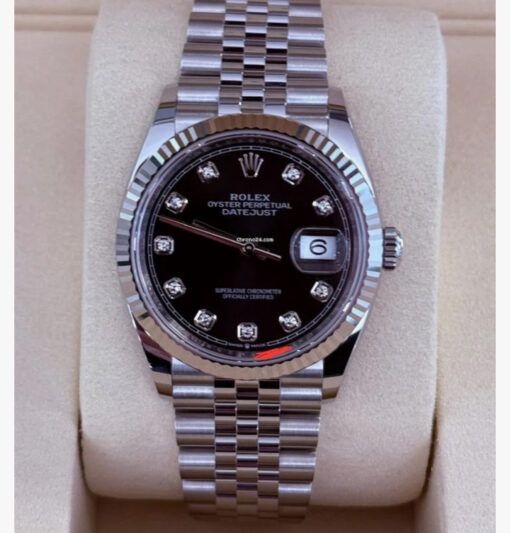 Rolex Datejust 36 quadrante nero in diamanti NUOVO 2025 Aprile jubilee full set con documenti