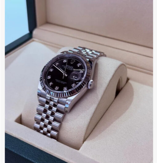 Rolex Datejust 36 quadrante nero in diamanti NUOVO 2025 Aprile jubilee full set con documenti - Image 3