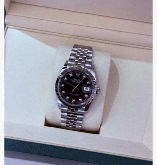 Rolex Datejust 36 quadrante nero in diamanti NUOVO 2025 Aprile jubilee full set con documenti - Image 4