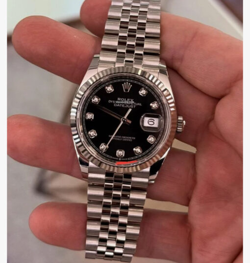 Rolex Datejust 36 quadrante nero in diamanti NUOVO 2025 Aprile jubilee full set con documenti - Image 5