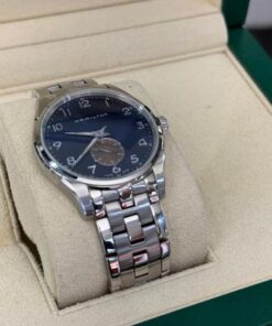 Alternative view of Hamilton Jazzmaster Thinline Small Second Quartz blu del 2021 full set top condition con documenti