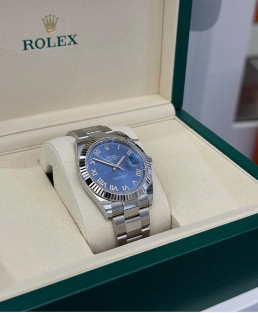 Rolex Datejust 41 Azzurro blu oyster NUOVO 2025 full set con documenti e scatola Rolex - Image 3