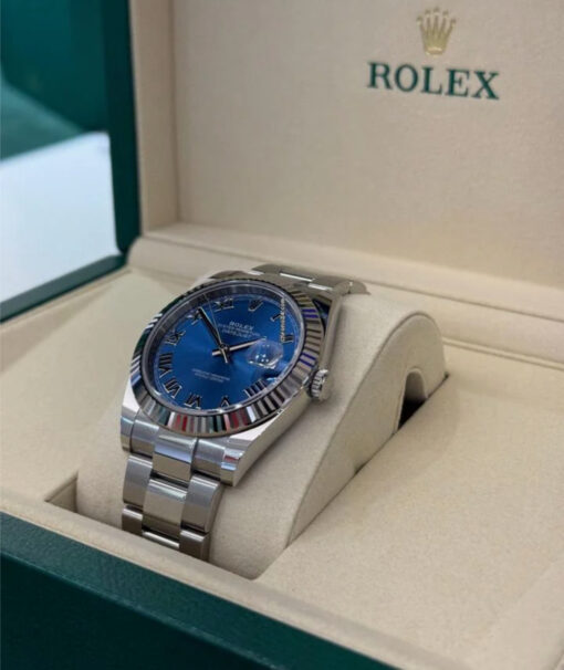 Rolex Datejust 41 Azzurro blu oyster NUOVO 2025 full set con documenti e scatola Rolex - Image 4