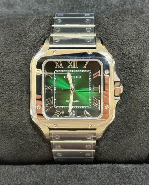 Cartier Santos NUOVO 2025 GREEN dial large size xl full set con documenti e scatola
