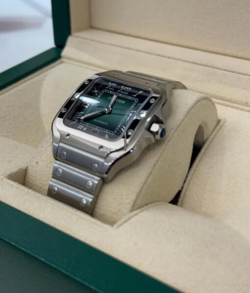 Cartier Santos NUOVO 2025 GREEN dial large size xl full set con documenti e scatola - Image 3