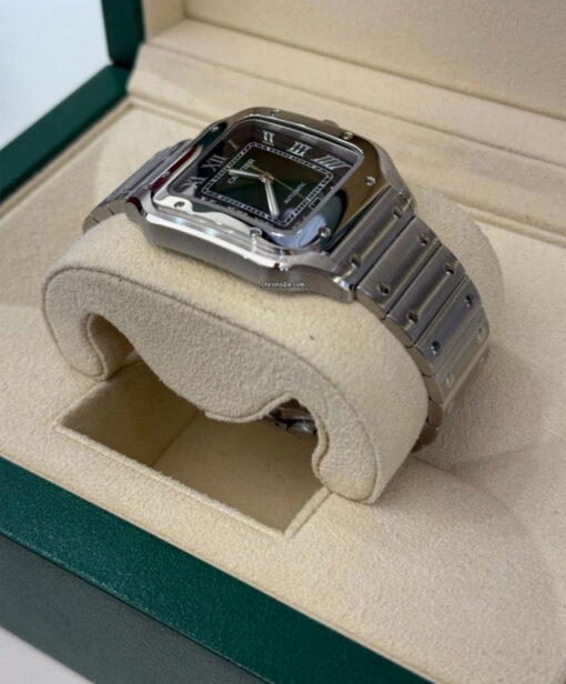 Cartier Santos NUOVO 2025 GREEN dial large size xl full set con documenti e scatola - Image 4