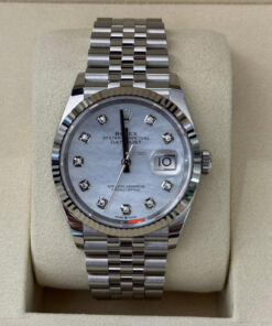 Rolex Datejust 36 NUOVO 2025 Jubile quadrante Mother of pearl diamonds full set con documenti