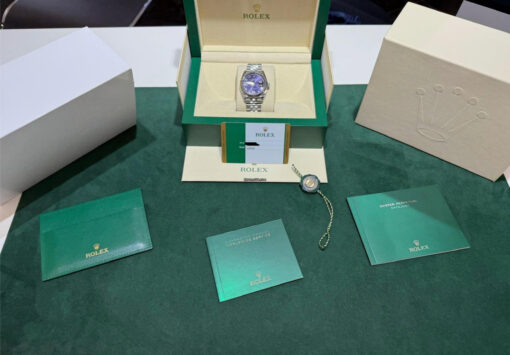 Rolex Datejust 36 quadrante in diamanti ore 6 & 9 aubergine purple viola del 2019 full set - Image 2