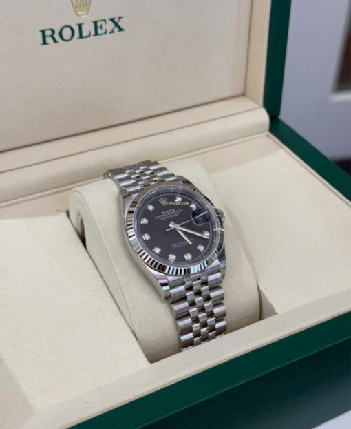 Rolex Datejust 36 quadrante nero in diamanti NUOVO 2025 jubilee full set con documenti e scatola - Image 4