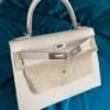 Hermès Kelly 28 sellier veau  pellame epsom NUOVA 2025 Maggio seriale K color Craie panna con hardware palladio