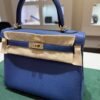 Hermès Kelly 25 retourne veau  pellame togo NUOVA 2025 Aprile seriale K color blue con hardware hardware Permabrass color oro caldo