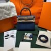 Hermès Kelly 25 retourne veau  pellame togo NUOVA 2025 Aprile seriale K color blue con hardware hardware Permabrass color oro caldo