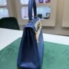 Hermès Kelly 25 retourne veau  pellame togo NUOVA 2025 Aprile seriale K color blue con hardware hardware Permabrass color oro caldo