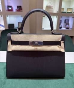 Hermès Kelly 28 Sellier veau pellame Epsom NUOVA 2025 Maggio seriale K color NOIR nero