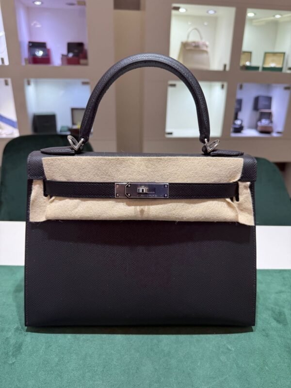 Herm&egrave;s Kelly 28 Sellier veau pellame Epsom NUOVA 2025 Maggio seriale K color NOIR nero