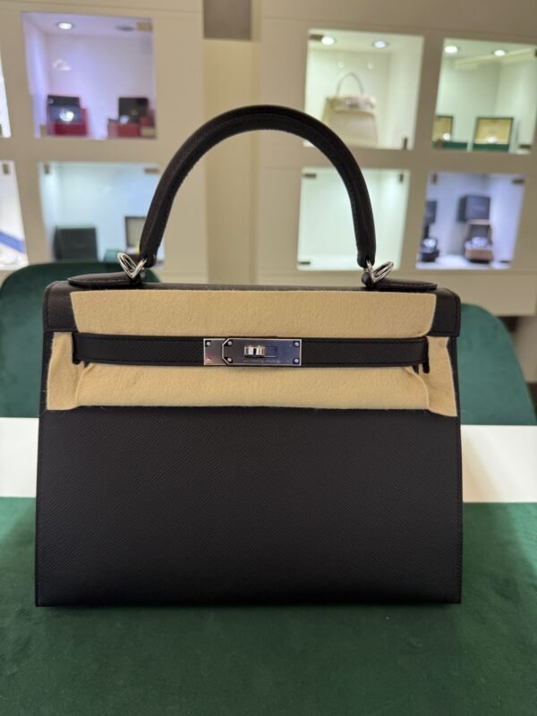 Herm&egrave;s Kelly 28 Sellier veau pellame Epsom NUOVA 2025 Maggio seriale K color NOIR nero