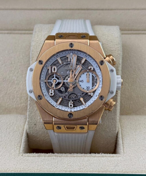 Hublot Big Bang Unico King Gold White del 2021 rose gold full set top condition con documenti