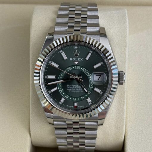 Rolex Sky-Dweller Verde green menta NUOVO 2025 jubilee full set con documenti e scatola Rolex