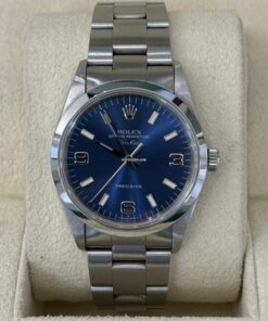Rolex Air King 34mm blu del 1997 senza fori full set top condition con documenti e scatola Rolex