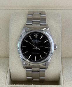 Rolex Air King 34mm nero del 1998 senza fori full set top condition con documenti e scatola