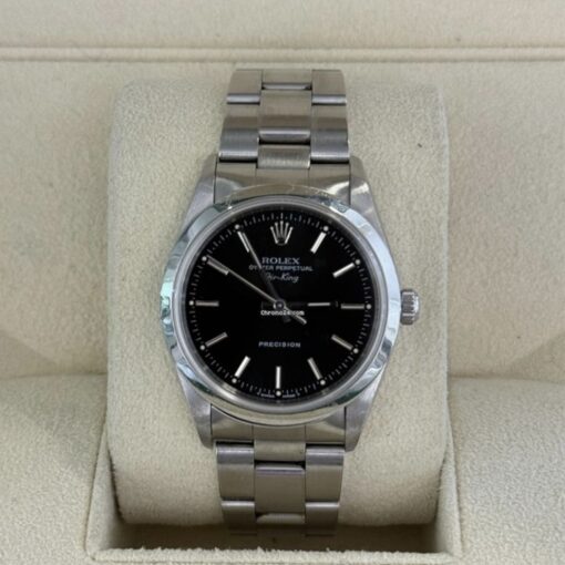 Rolex Air King 34mm nero del 1998 senza fori full set top condition con documenti e scatola