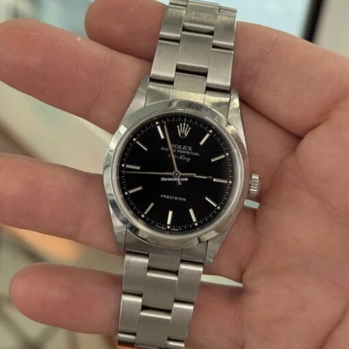 Rolex Air King 34mm nero del 1998 senza fori full set top condition con documenti e scatola - Image 3