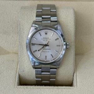 Rolex Air King 34mm quadrante argentè del 1991 full set top condition con documenti e scatola