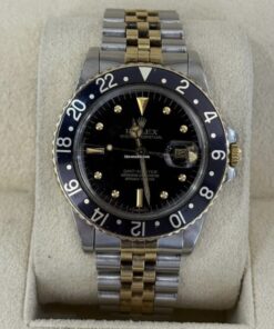 Rolex GMT-Master jubilee acciaio oro vintage vetro plexiglass del 1980 top condition con scatola