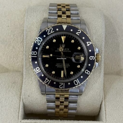 Rolex GMT-Master jubilee acciaio oro vintage vetro plexiglass del 1980 top condition con scatola