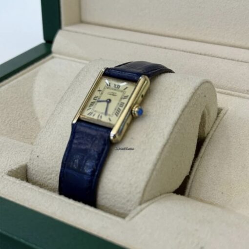 Cartier Tank Vermeil Must de Cartier Tank Vermail quartz del 1990 full set top condition con documenti scatola - Image 2