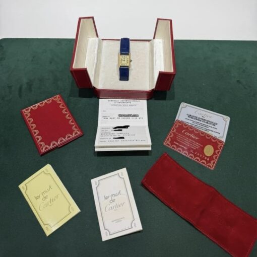 Cartier Tank Vermeil Must de Cartier Tank Vermail quartz del 1990 full set top condition con documenti scatola - Image 3
