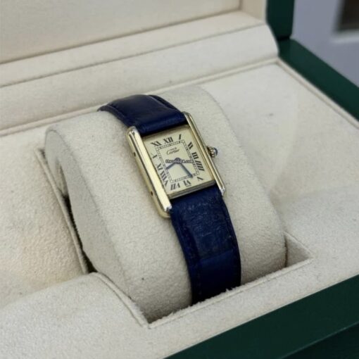 Cartier Tank Vermeil Must de Cartier Tank Vermail quartz del 1990 full set top condition con documenti scatola - Image 4