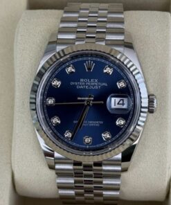 Rolex Datejust 36 NUOVO 2025 Italia Jubilee quadrante blu in diamanti full set con documenti