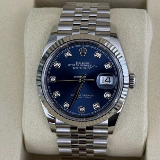 Rolex Datejust 36 NUOVO 2025 Italia Jubilee quadrante blu in diamanti full set con documenti